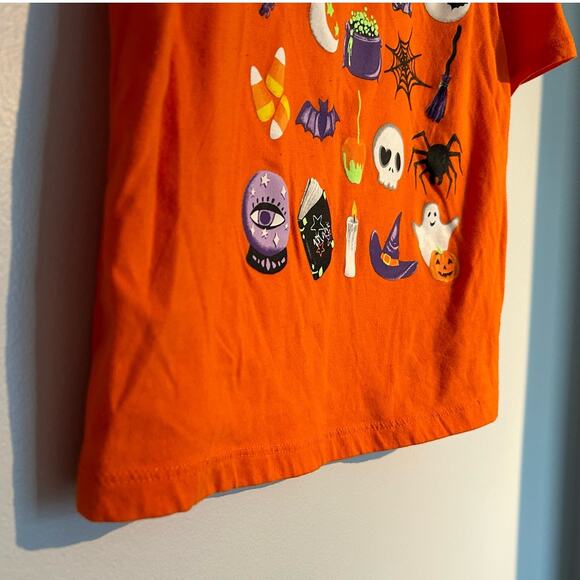 Halloween Graphic Tee, Orange, Size M (7/8), Gender Neutral - Picture 4 of 6